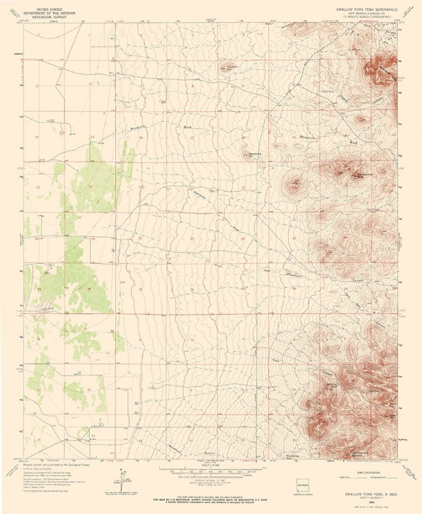 Picture of SWALLOW FORK PEAK NEW MEXICO QUAD - USGS 1965