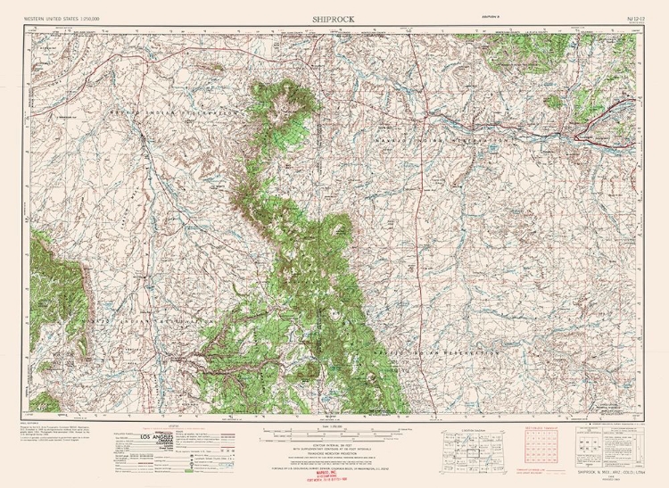 Picture of SHIPROCK NEW MEXICO QUAD - USGS 1954