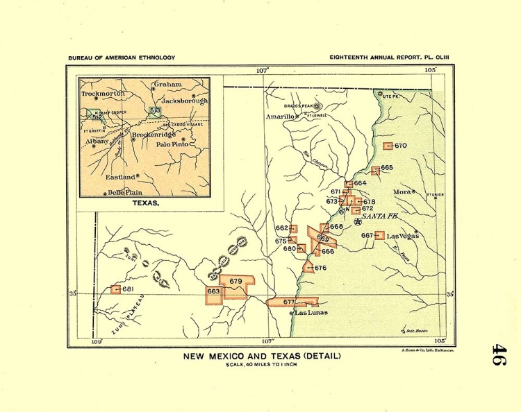 Picture of NEW MEXICO - TEXAS - DETAIL - HOEN 1896