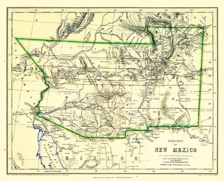 Picture of NEW MEXICO TERRITORY - JOHNSTON 1857