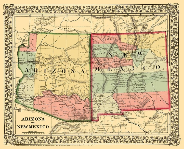 Picture of NEW MEXICO, ARIZONA - MITCHELL 1867