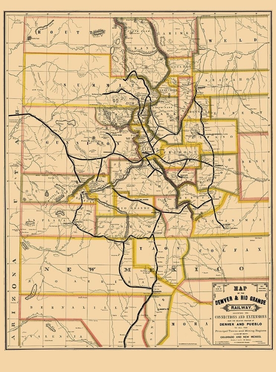 Picture of DENVER AND RIO GRANDE RAILWAY - PALMER 1881