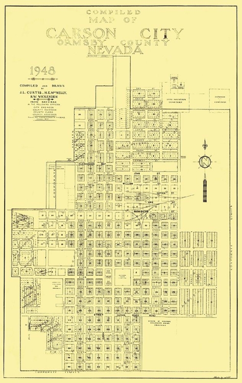 Picture of CARSON CITY NEVADA PLAT - CURTIS 1948