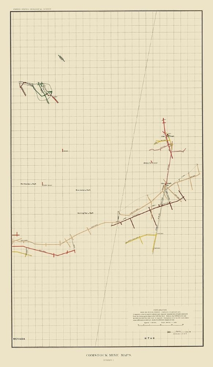 Picture of COMSTOCK MINE NUMBER ONE NEVADA - BECKER 1882