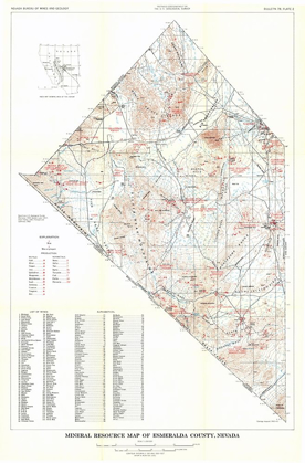 Picture of ESMERALDA COUNTY MINERALS NEVADA MINES - USGS 1960
