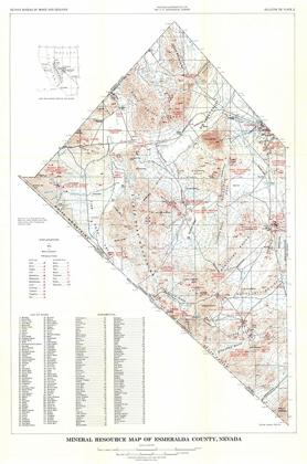 Picture of ESMERALDA COUNTY MINERALS NEVADA MINES - USGS 1945
