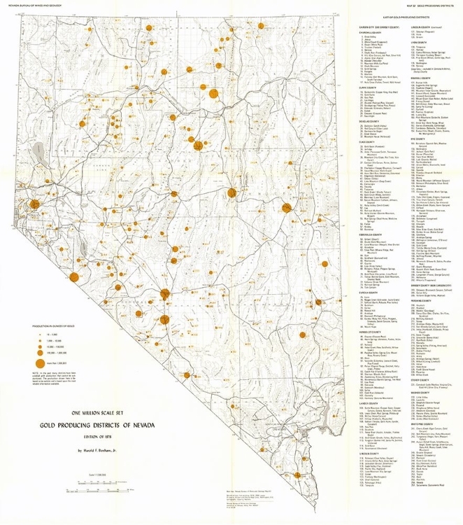 Picture of GOLD PRODUCING DISTRICTS NEVADA MINES - BONHAM