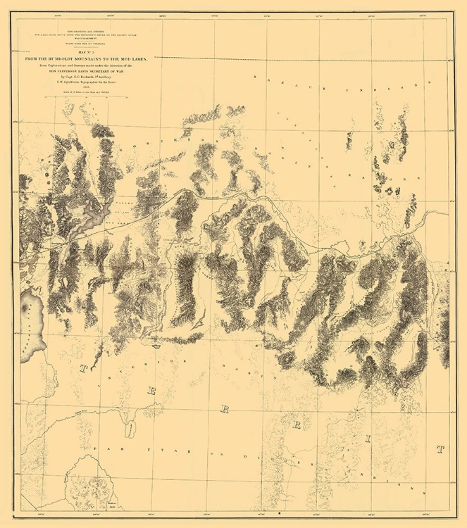 Picture of HUMBOLDT RANGE MUD LAKES NEVADA - DAVIS 1855