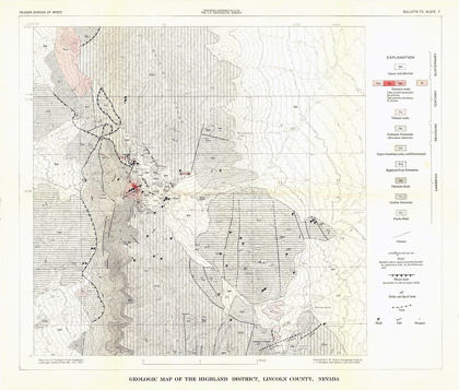 Picture of HIGHLAND DISTRICT LINCOLN COUNTY NV MINES QUAD