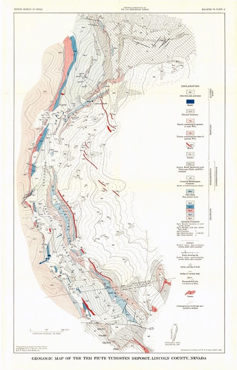 Picture of LINCOLN COUNTY TUNGSTEN NEVADA MINES - USGS 1942