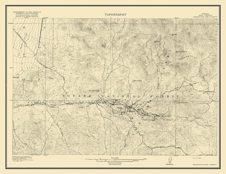 Picture of MANHATTAN VICINITY NEVADA - USGS 1916