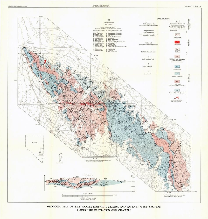 Picture of PIOCHE DISTRICT CASTLETON ORE CHANNEL NV MINES