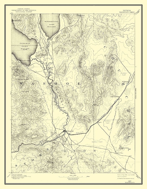 Picture of WADSWORTH NEVADA SHEET - USGS 1894