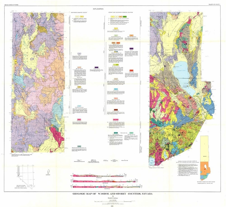 Picture of WASHOE STOREY COUNTIES NEVADA MINES - BONHAM 1969