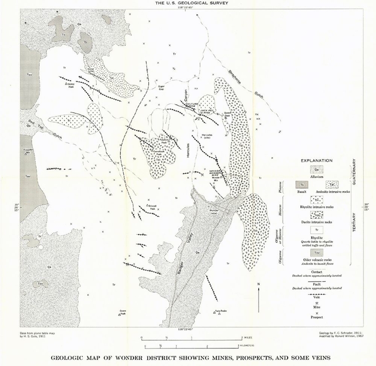 Picture of WONDER DISTRICT MINES PROSPECTS VEINS NV