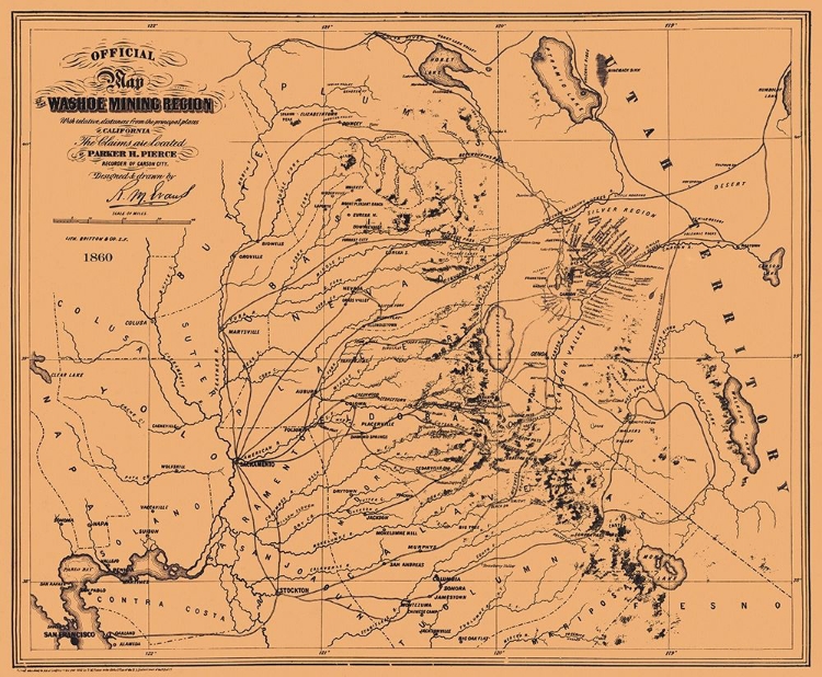 Picture of WASHOE MINING REGION CALIFORNIA - PIERCE 1860