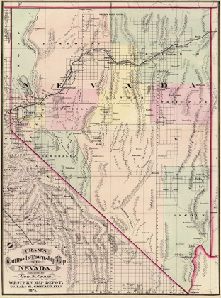 Picture of NEVADA RAILROADS AND TOWNSHIPS - CRAM 1875