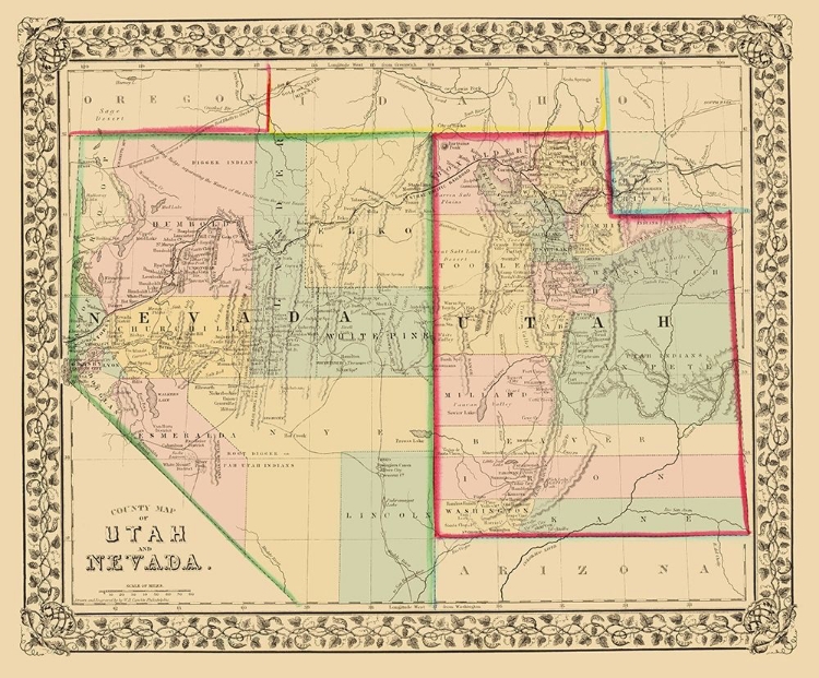 Picture of NEVADA, UTAH - MITCHELL 1870