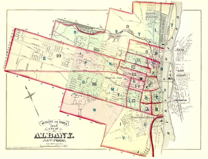 Picture of ALBANY NEW YORK OUTLINE AND INDEX - HOPKINS 1876