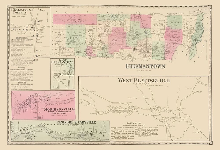 Picture of BEEKMANTOWN NEW YORK LANDOWNER - BEERS 1869