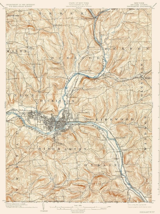 Picture of BINGHAMTON NEW YORK QUAD - USGS 1904