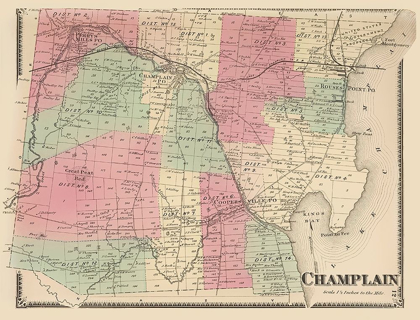 Picture of CHAMPLAIN NEW YORK LANDOWNER - BEERS 1869