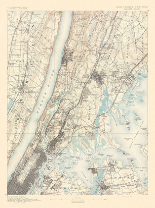Picture of HARLEM NEW YORK NEW JERSEY SHEET - USGS 1891
