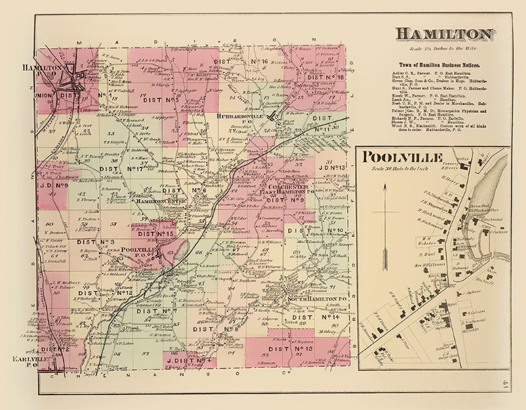 Picture of HAMILTON NEW YORK LANDOWNER - WHITMAN 1875