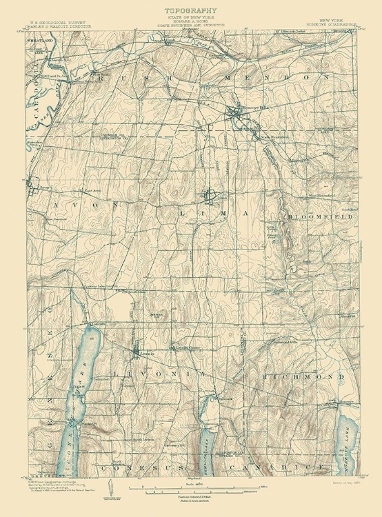Picture of HONEOYE NEW YORK QUAD - USGS 1904