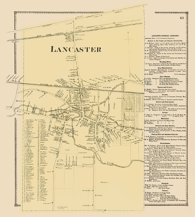 Picture of LANCASTER NEW YORK LANDOWNER - STONE 1869