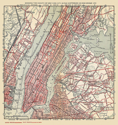 Picture of NEW YORK CITY NORTHWARD TO HIGH BRIDGE - 1894