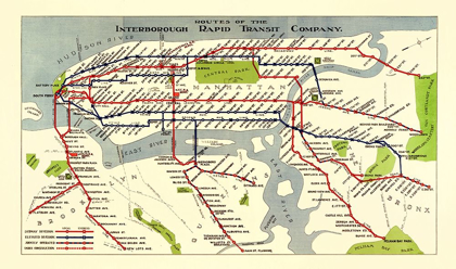 Picture of NEW YORK CITY IRT ROUTES - 1924