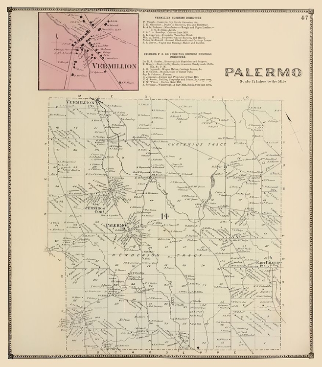 Picture of PALERMO NEW YORK LANDOWNER - STONE 1866