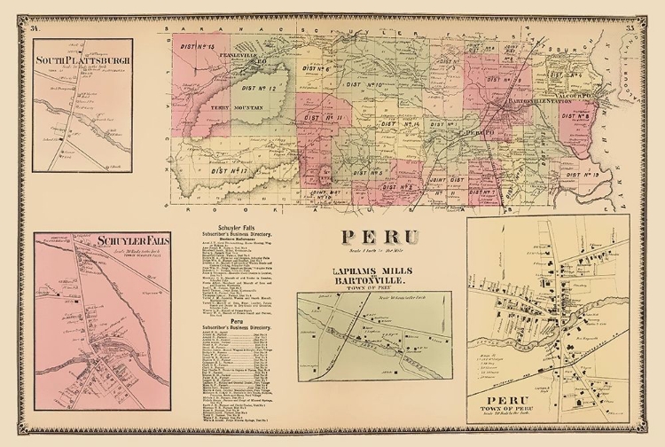 Picture of PERU NEW YORK LANDOWNER - BEERS 1869