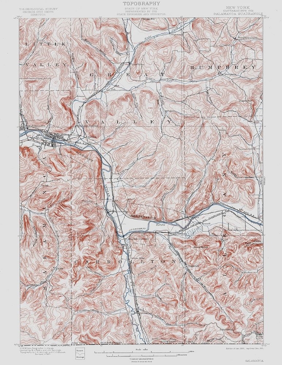 Picture of SALAMANCA NEW YORK QUAD - USGS 1900