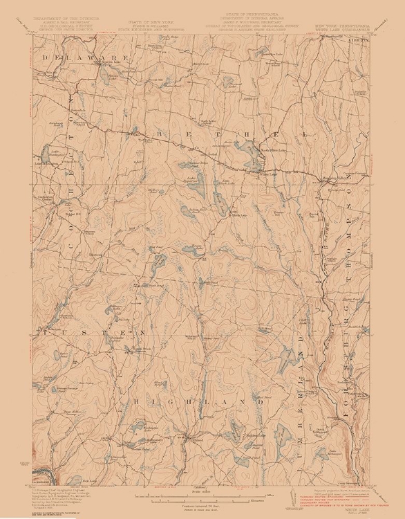 Picture of WHITE LAKE NEW YORK QUAD - USGS 1922