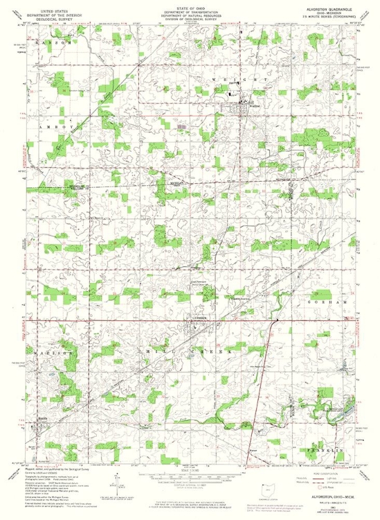 Picture of ALVORDTON OHIO QUAD - USGS 1961