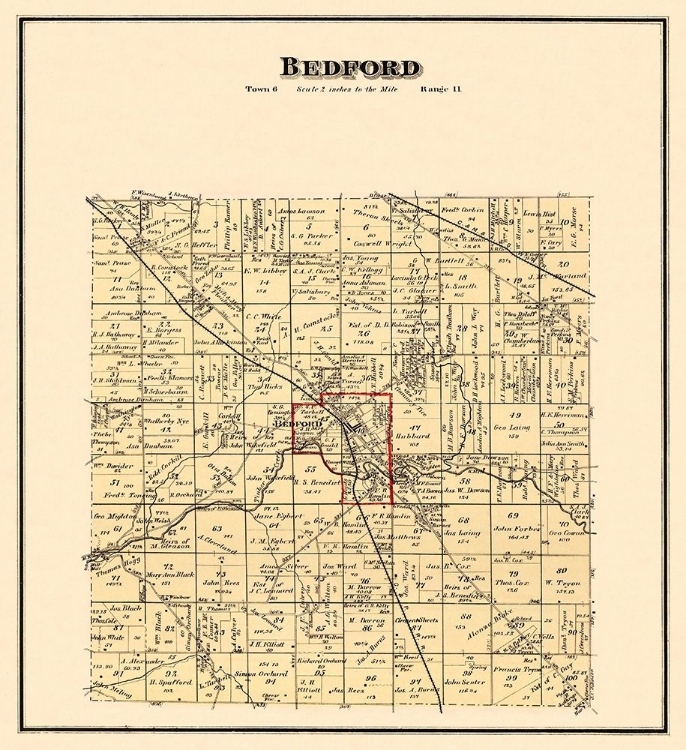 Picture of BEDFORD OHIO LANDOWNER - TITUS 1874