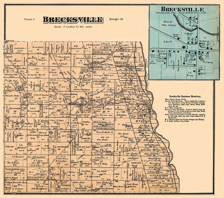 Picture of BRECKSVILLE OHIO LANDOWNER - TITUS 1874- 26 X 23