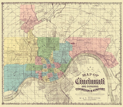 Picture of CINCINNATI, SUBURBS OHIO - BURGHEIM 1870