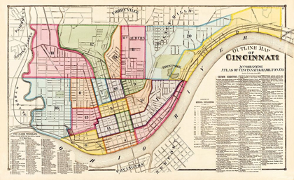 Picture of CINCINNATI, OUTLINE OHIO OUTLINE - TITUS 1869