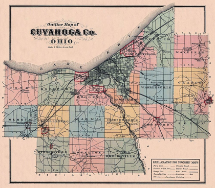 Picture of CUYAHOGA OHIO OUTLINE - 1876