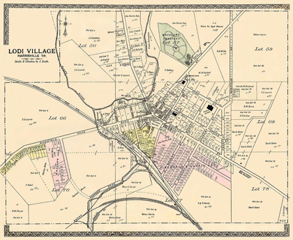 Picture of LODI VILLAGE OHIO LANDOWNER - AMERICAN ATLAS 1896