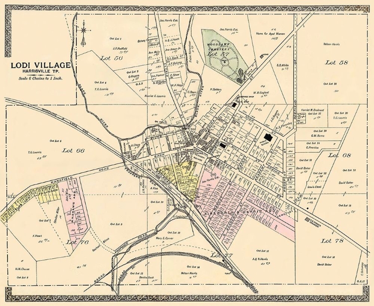 Picture of LODI VILLAGE OHIO LANDOWNER - AMERICAN ATLAS 1896