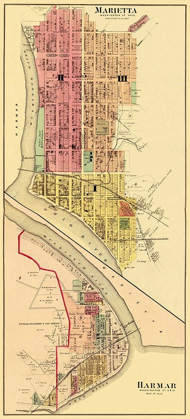 Picture of MARIETTA, HARMAR OHIO LANDOWNER - HAYES 1877