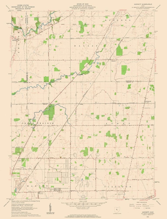 Picture of MONNETT OHIO QUAD - USGS 1961