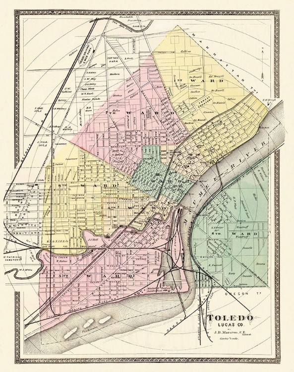 Picture of TOLEDO OHIO LANDOWNER - MARSTON 1872