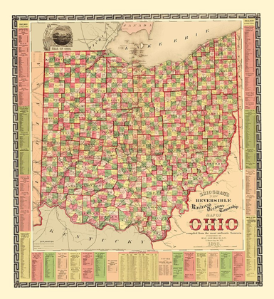 Picture of OHIO RAILROAD DISTANCES AND TOWNSHIPS 1873