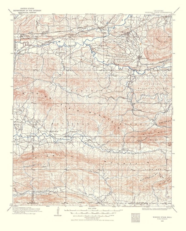 Picture of WINDING STAIR OKLAHOMA QUAD - USGS 1960