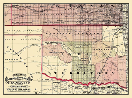 Picture of OKLAHOMA INDIAN TERRITORY - CRAM 1875